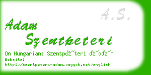 adam szentpeteri business card